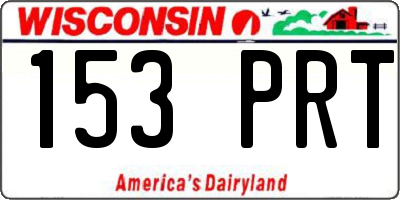 WI license plate 153PRT