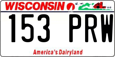 WI license plate 153PRW