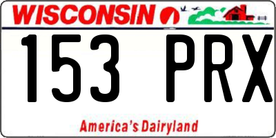 WI license plate 153PRX