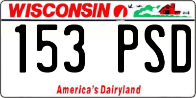 WI license plate 153PSD