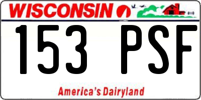 WI license plate 153PSF