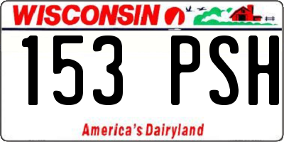 WI license plate 153PSH