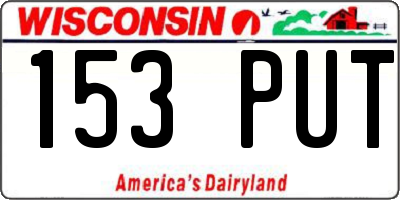 WI license plate 153PUT