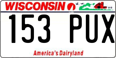 WI license plate 153PUX
