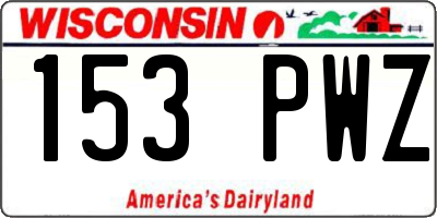 WI license plate 153PWZ
