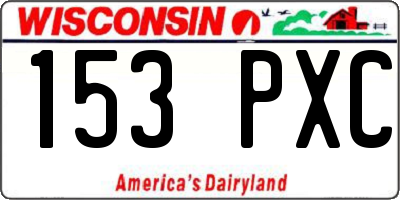 WI license plate 153PXC