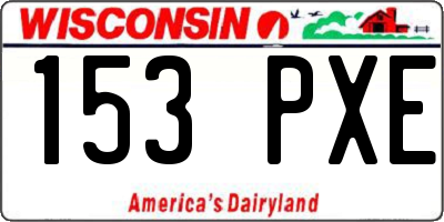 WI license plate 153PXE