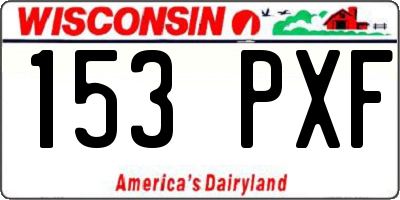 WI license plate 153PXF