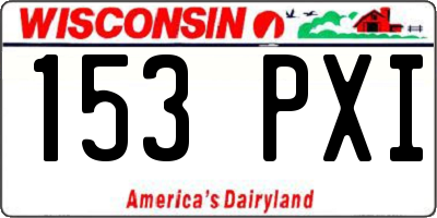 WI license plate 153PXI
