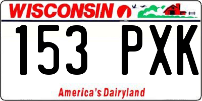 WI license plate 153PXK