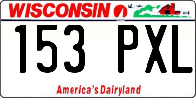 WI license plate 153PXL