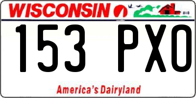 WI license plate 153PXO