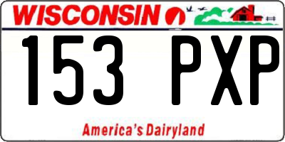 WI license plate 153PXP