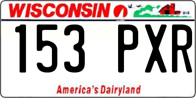 WI license plate 153PXR