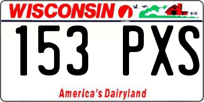 WI license plate 153PXS