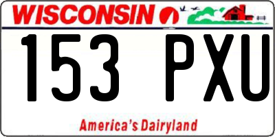WI license plate 153PXU