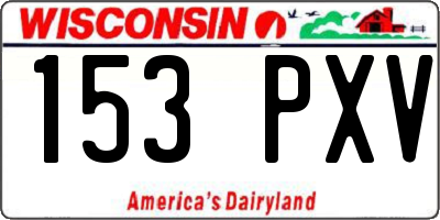 WI license plate 153PXV