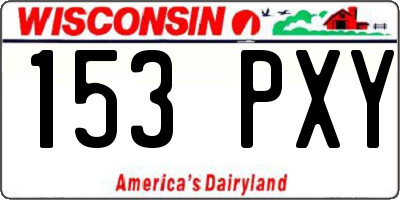 WI license plate 153PXY