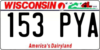 WI license plate 153PYA
