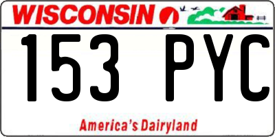 WI license plate 153PYC