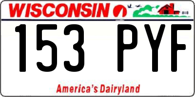 WI license plate 153PYF