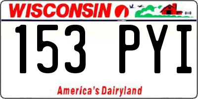 WI license plate 153PYI