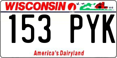WI license plate 153PYK
