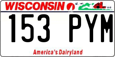 WI license plate 153PYM