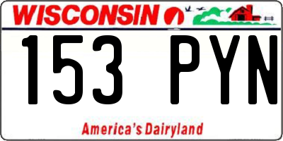 WI license plate 153PYN