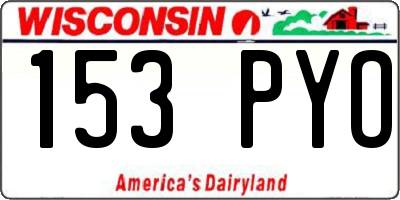 WI license plate 153PYO