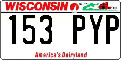 WI license plate 153PYP
