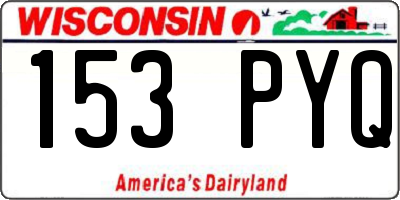 WI license plate 153PYQ
