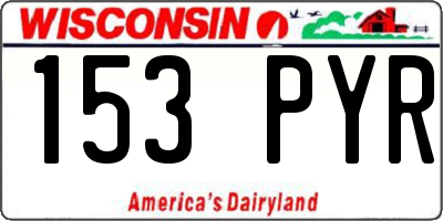 WI license plate 153PYR