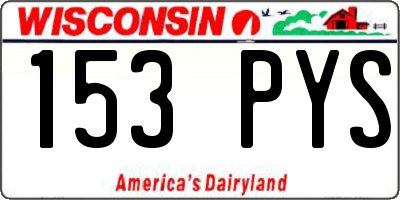WI license plate 153PYS