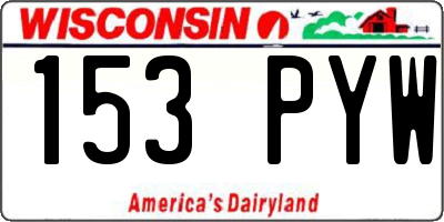 WI license plate 153PYW