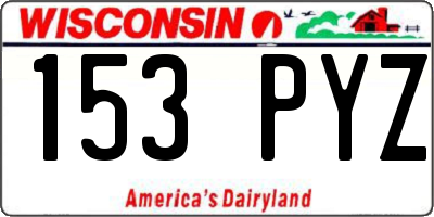 WI license plate 153PYZ