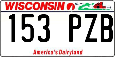 WI license plate 153PZB