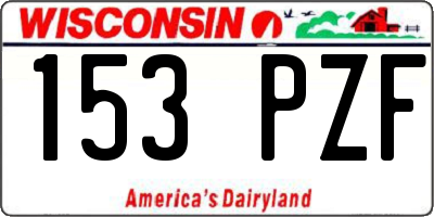 WI license plate 153PZF