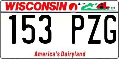 WI license plate 153PZG