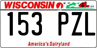 WI license plate 153PZL