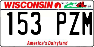 WI license plate 153PZM