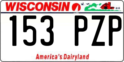 WI license plate 153PZP
