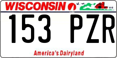 WI license plate 153PZR