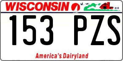WI license plate 153PZS