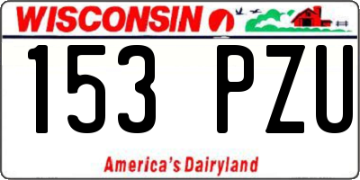 WI license plate 153PZU
