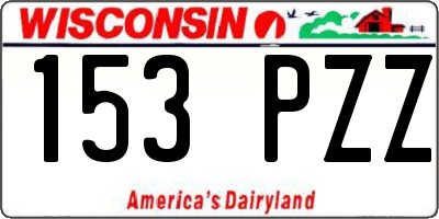 WI license plate 153PZZ