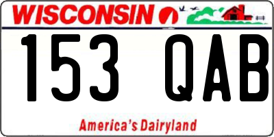 WI license plate 153QAB