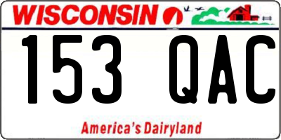 WI license plate 153QAC