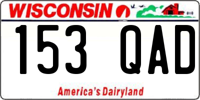 WI license plate 153QAD