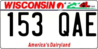 WI license plate 153QAE